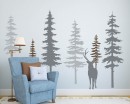 Pine Tree Wall Decals With Deer